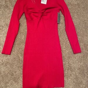Forever 21 Bold Red Long Sleeve Dress